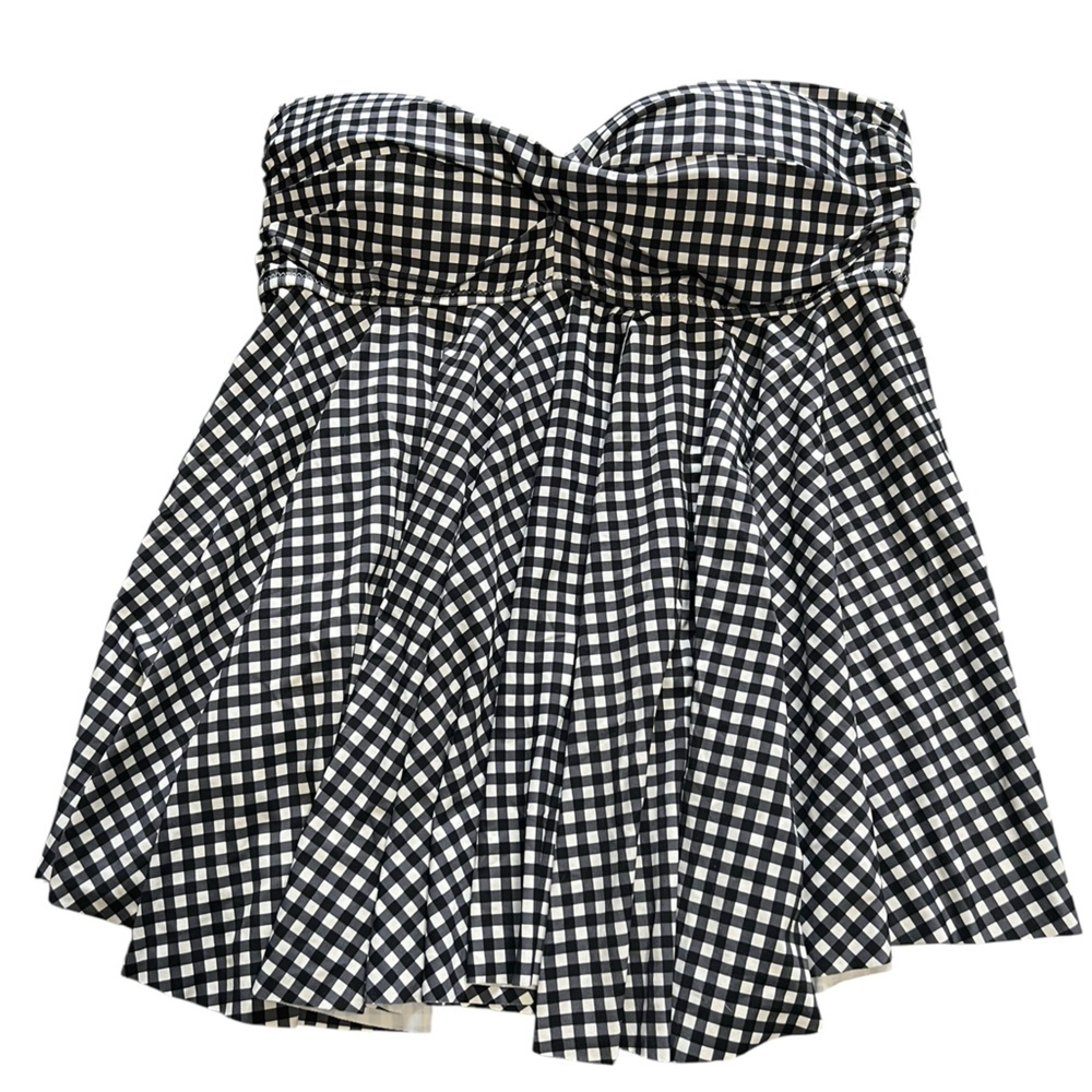 GAP NWT black and white gingham check tankini bathing suit top